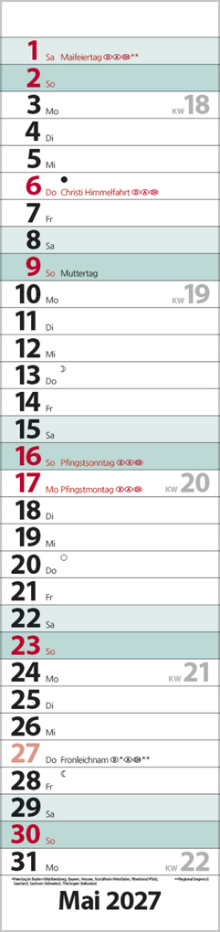 Weitere Ansicht: Streifenplaner Compact Türkis 2027