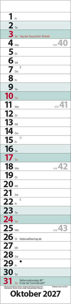 Weitere Ansicht: Streifenplaner Compact Türkis 2027