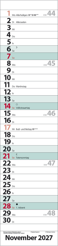 Weitere Ansicht: Streifenplaner Compact Türkis 2027