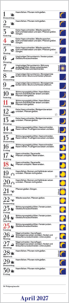 Weitere Ansicht: Mond-Langplaner 2027