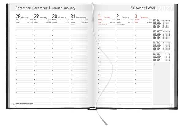 Weitere Ansicht: Buchkalender Manager-Timer Balaton schwarz 2027