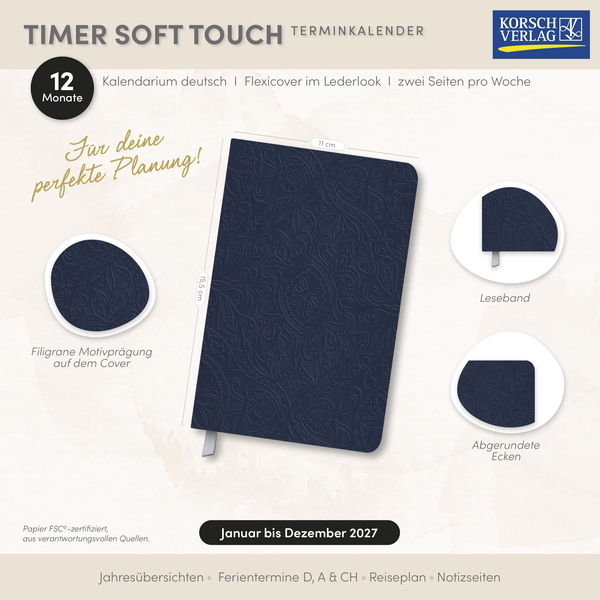 Weitere Ansicht: Timer Soft Touch nachtblau 2027