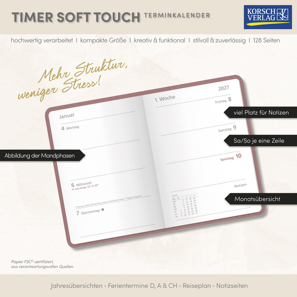Weitere Ansicht: Timer Soft Touch morgenrot 2027