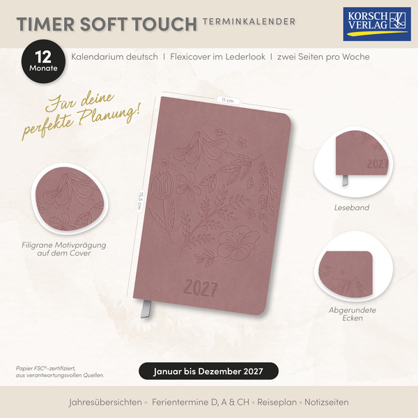 Weitere Ansicht: Timer Soft Touch morgenrot 2027