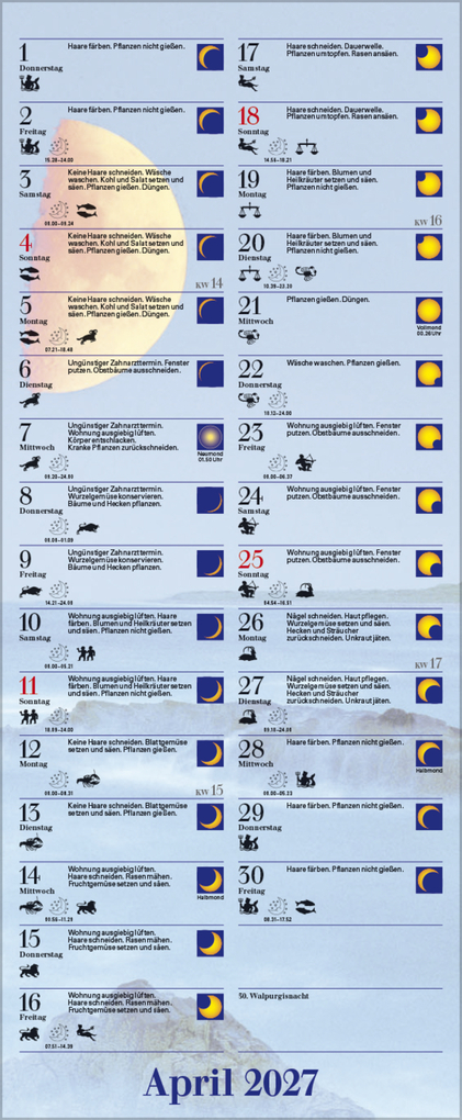 Weitere Ansicht: Mond-Planer 2027