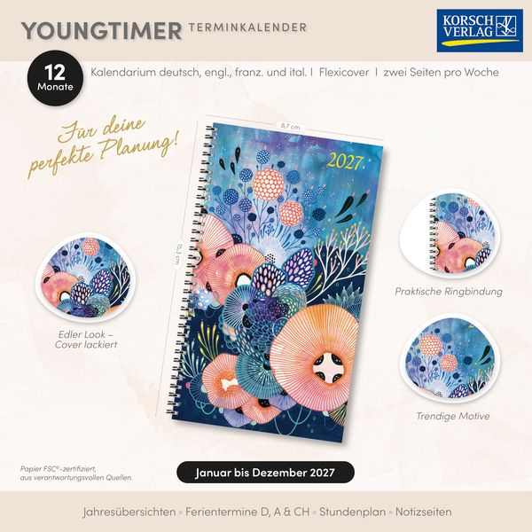 Weitere Ansicht: Taschenkalender Youngtimer Ocean Dreams 2027 | Yellena James