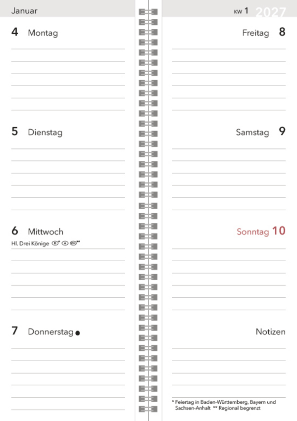 Weitere Ansicht: Tischkalender Hochformat Großdruck 2027