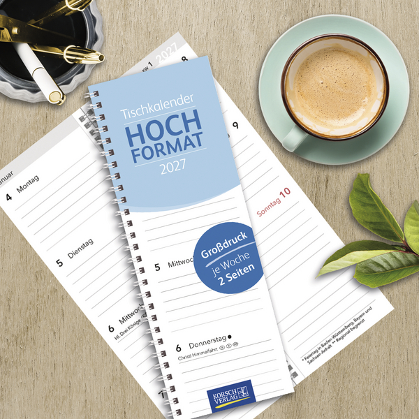 Weitere Ansicht: Tischkalender Hochformat Großdruck 2027