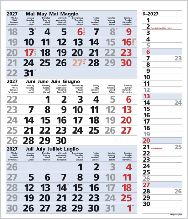 Weitere Ansicht: 3-Monats-Planer Combi Blau 2027