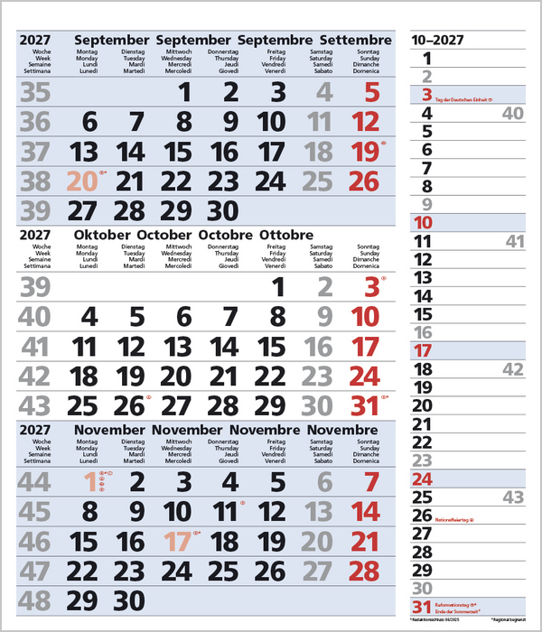 Weitere Ansicht: 3-Monats-Planer Combi Blau 2027