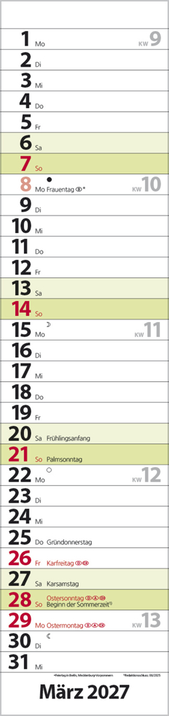 Weitere Ansicht: Streifenplaner Compact Grün 2027