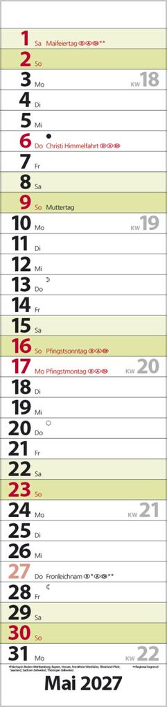 Weitere Ansicht: Streifenplaner Compact Grün 2027