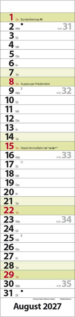 Weitere Ansicht: Streifenplaner Compact Grün 2027