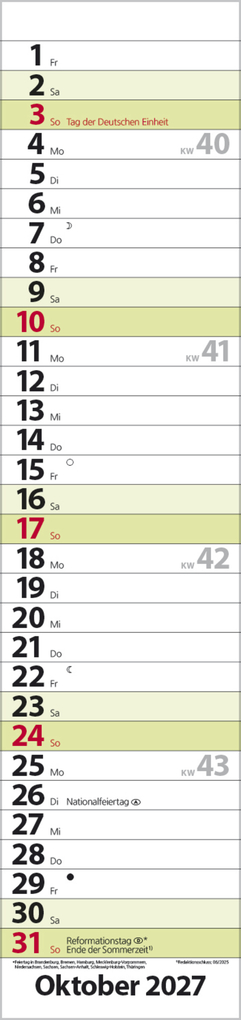 Weitere Ansicht: Streifenplaner Compact Grün 2027