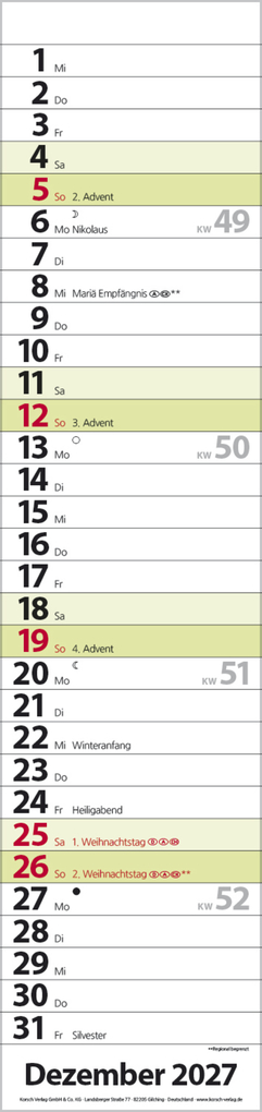 Weitere Ansicht: Streifenplaner Compact Grün 2027