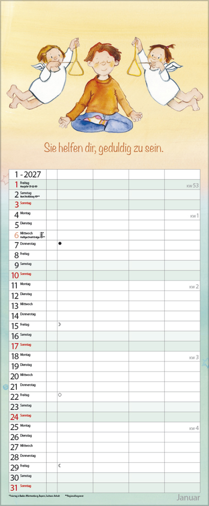 Weitere Ansicht: Familientimer Schutzengel 2027