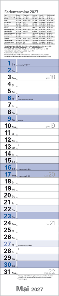 Weitere Ansicht: Planer Blau 2027