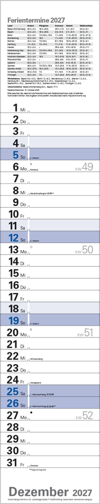 Weitere Ansicht: Planer Blau 2027