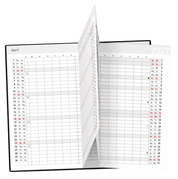 Weitere Ansicht: Taschenkalender Saturn Leporello Einlage 2027