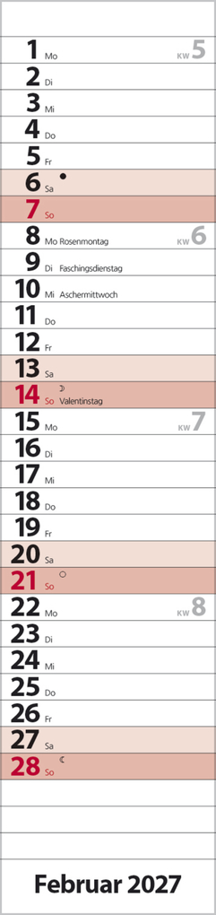 Weitere Ansicht: Streifenplaner Compact Rot 2027