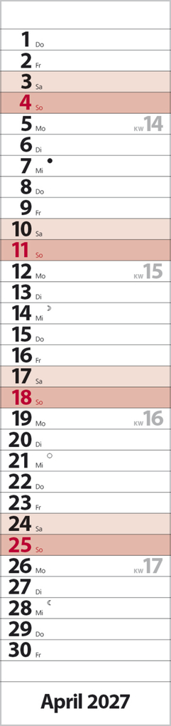 Weitere Ansicht: Streifenplaner Compact Rot 2027