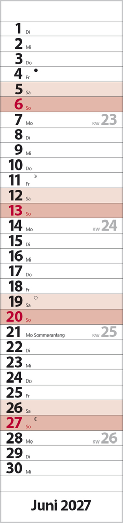 Weitere Ansicht: Streifenplaner Compact Rot 2027