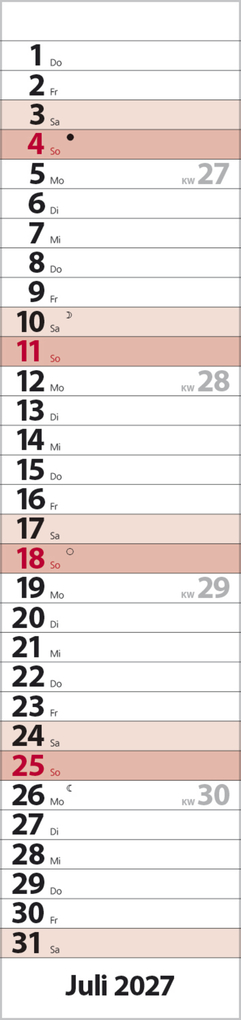 Weitere Ansicht: Streifenplaner Compact Rot 2027