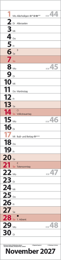 Weitere Ansicht: Streifenplaner Compact Rot 2027