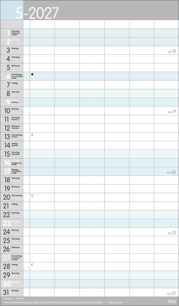 Weitere Ansicht: XL Familienplaner Pastell 2027