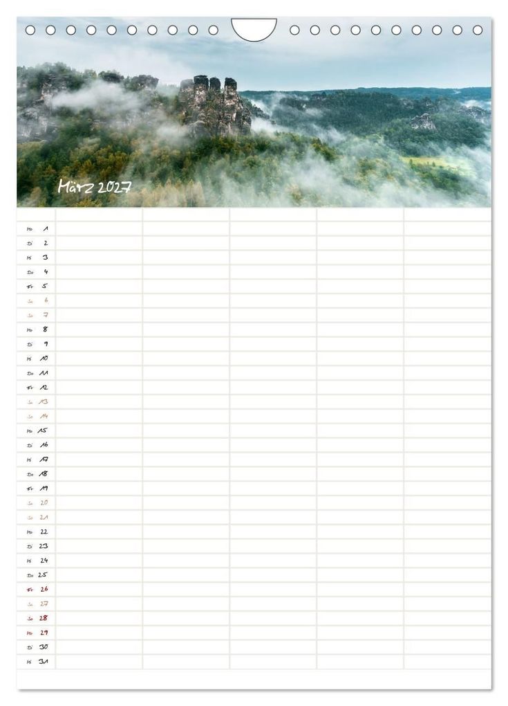 Weitere Ansicht: Familienkalender - Das Elbsandsteingebirge (Wandkalender 2027 DIN A4 hoch), CALVENDO Monatskalender | Calvendo, Benjamin Bisanz