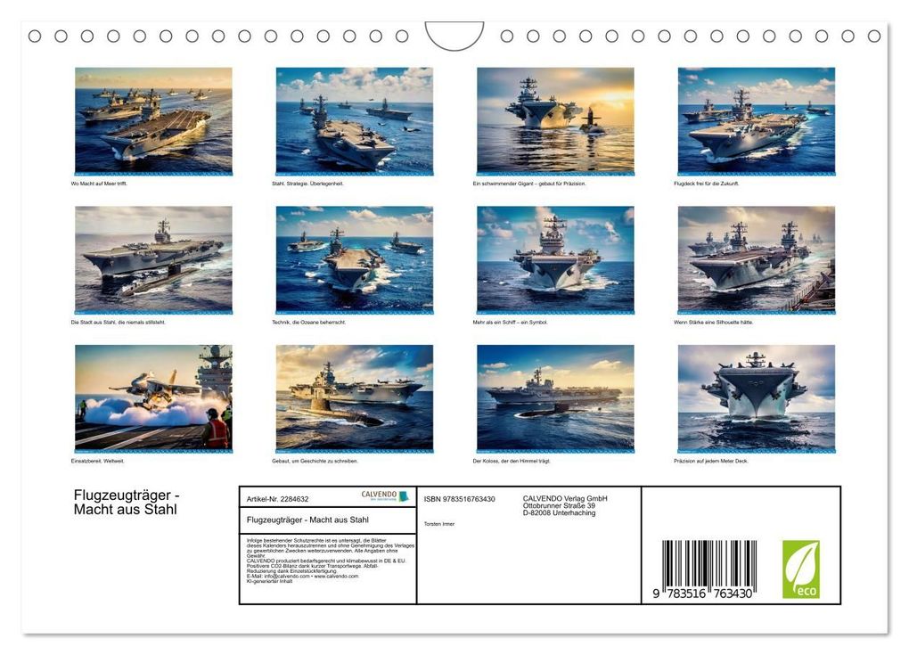 Weitere Ansicht: Flugzeugträger - Macht aus Stahl (Wandkalender 2027 DIN A4 quer), CALVENDO Monatskalender | Calvendo, Torsten Irmer
