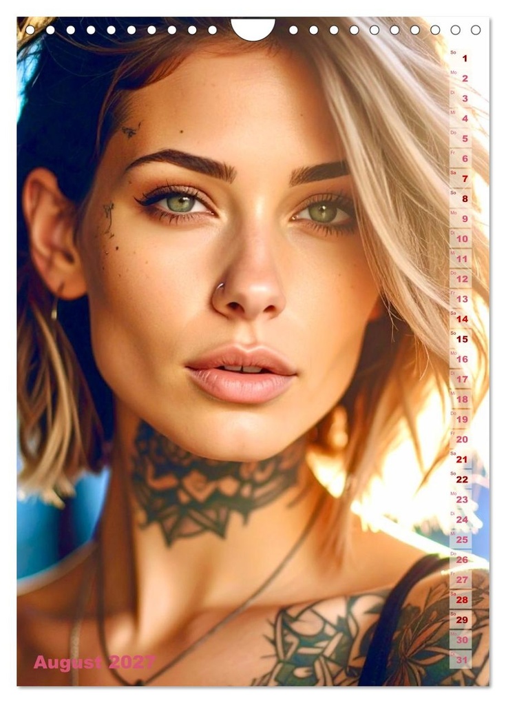 Weitere Ansicht: Tattoo Beauties Portraits (Wandkalender 2027 DIN A4 hoch), CALVENDO Monatskalender | Calvendo, Udo Talmon