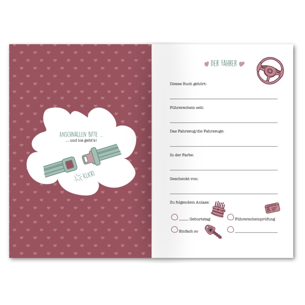 Weitere Ansicht: Beifahrer-Gästebuch zum 18. Geburtstag - Girls Edition - Kreatives Auto-Gästebuch für Fahranfänger, Führerschein & Neues Auto | FLYERALARM Trading GmbH