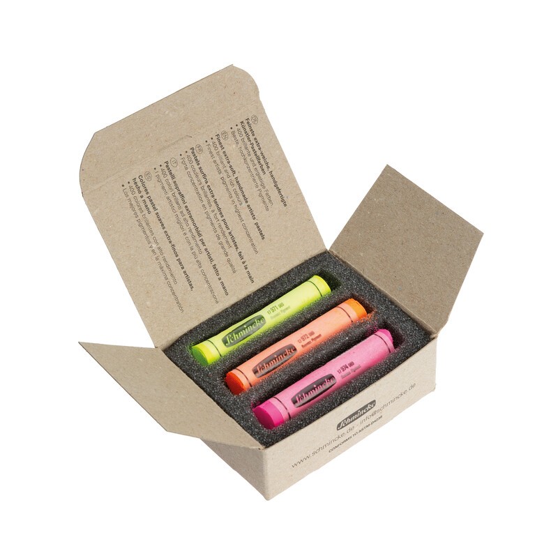 Weitere Ansicht: Schmincke Pastell Malkasten Kartonset, 3 Stifte "Neon"