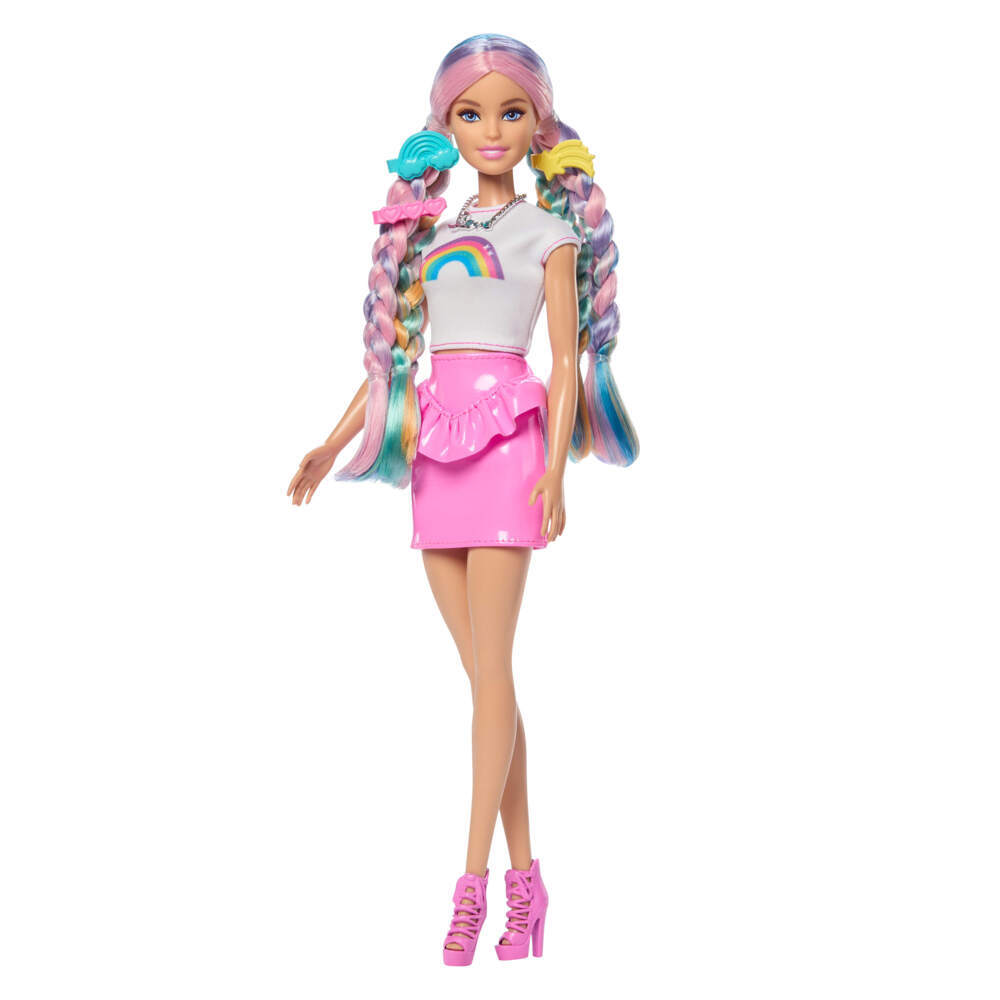 Weitere Ansicht: Barbie Haarspiel Puppe Regenbogen Glitzer