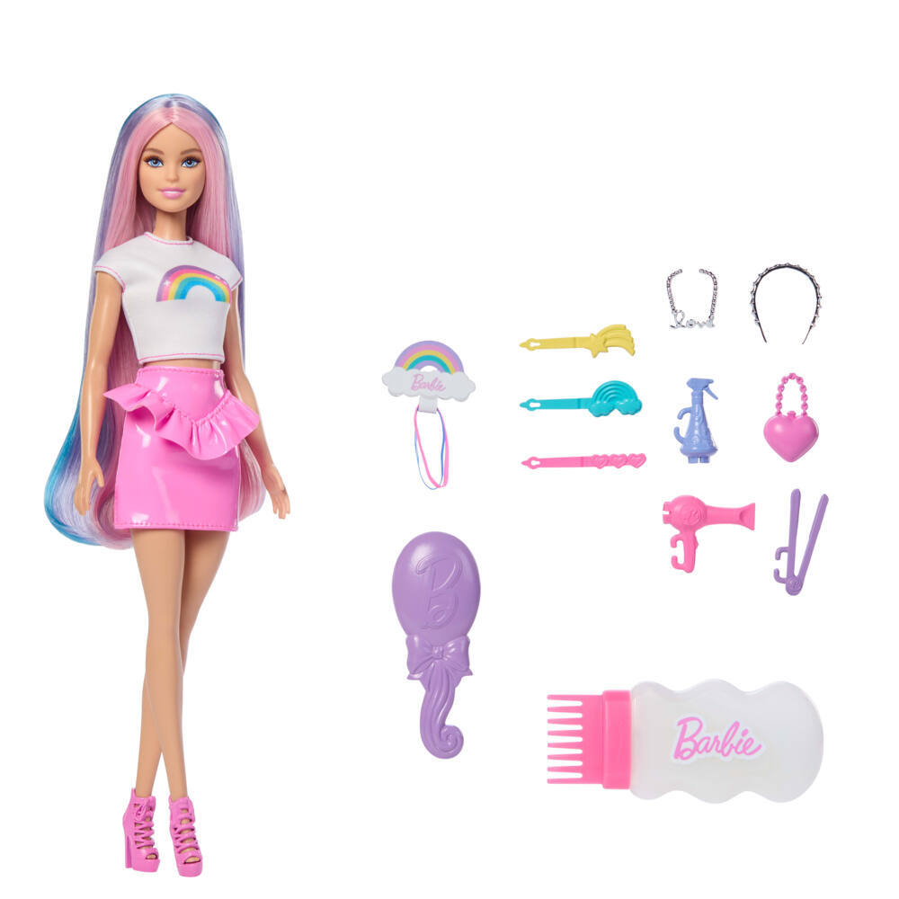Weitere Ansicht: Barbie Haarspiel Puppe Regenbogen Glitzer