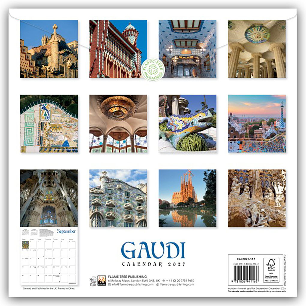 Weitere Ansicht: Gaudí - Antoni Gaudí 2027 - Original Flame Tree Publishing-Kalender [Kalender] | Tree Flame, Flame Tree Publishing