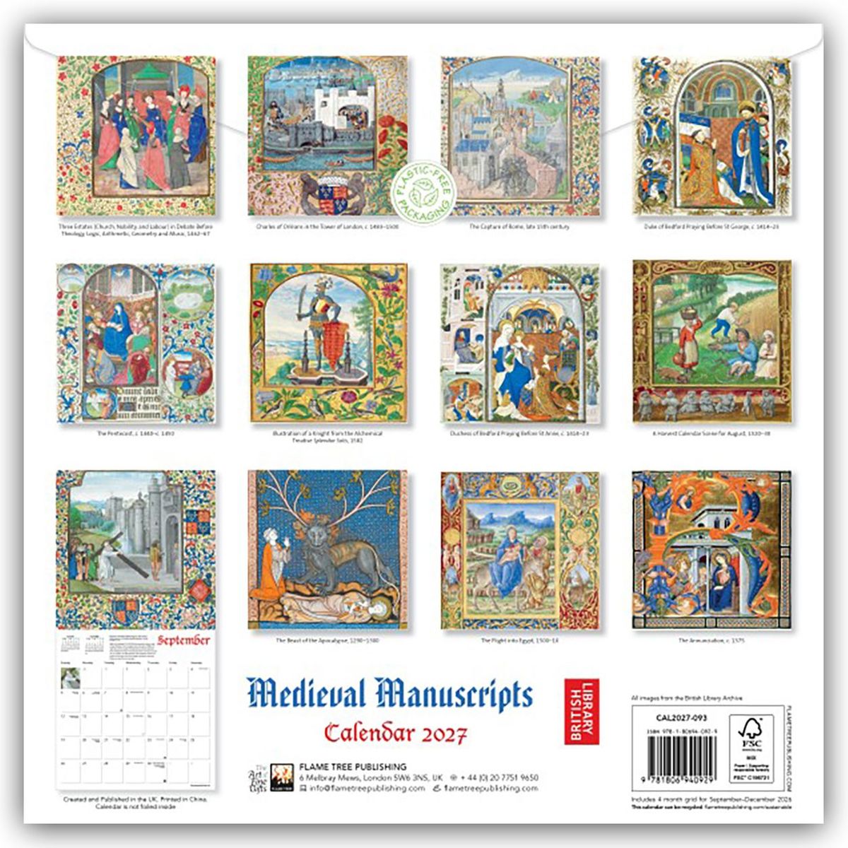 Weitere Ansicht: British Library Illuminated Manuscripts - Bilderhandschriften der Britischen Nationalbibliothek 2027 - Original Flame Tree Publishing-Kalender [Kalender] | Flame Tree Publishing