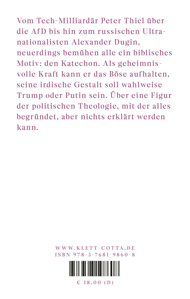 Weitere Ansicht: Katechon | Volker Weiß