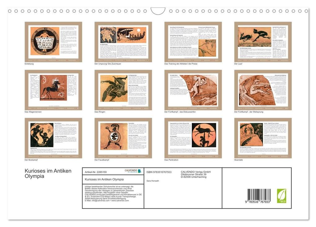 Weitere Ansicht: Kurioses im Antiken Olympia (Wandkalender 2027 DIN A3 quer), CALVENDO Monatskalender | Calvendo, Sara Horwath