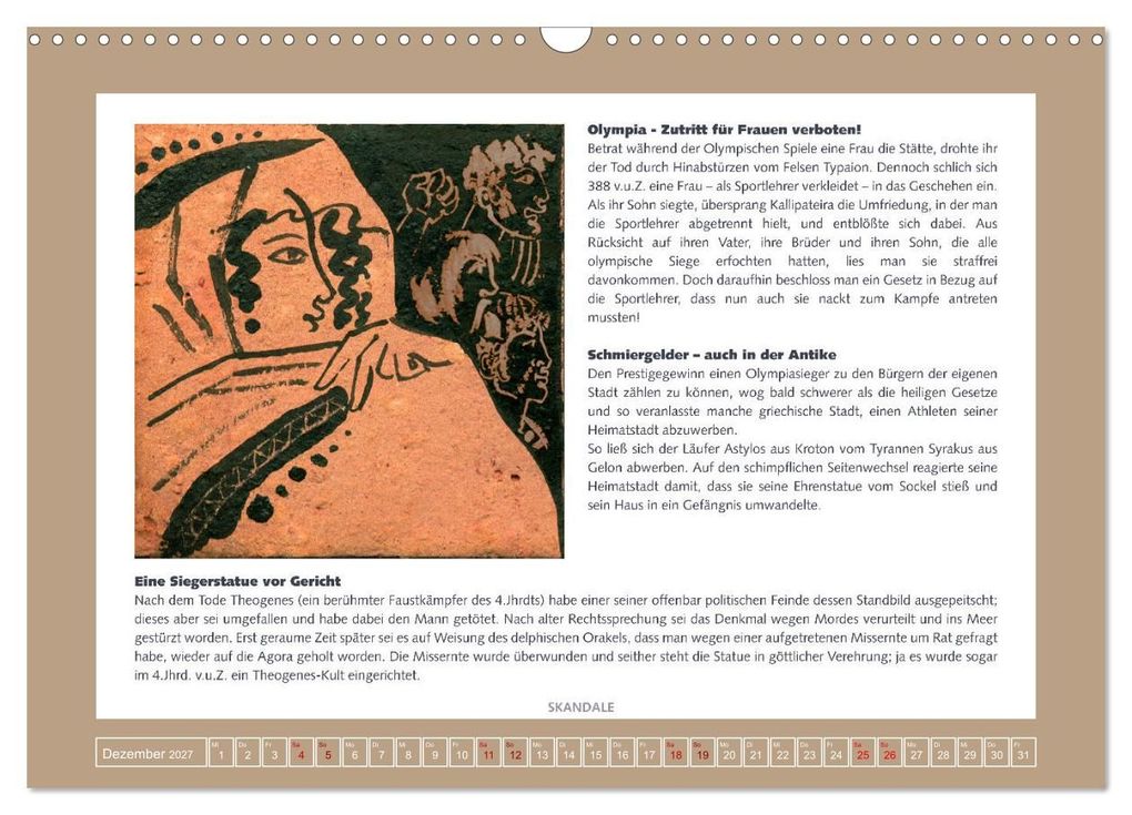 Weitere Ansicht: Kurioses im Antiken Olympia (Wandkalender 2027 DIN A3 quer), CALVENDO Monatskalender | Calvendo, Sara Horwath