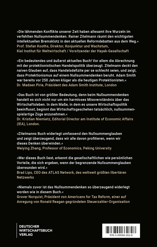 Weitere Ansicht: ZERO SUM MINDSET | Rainer Zitelmann
