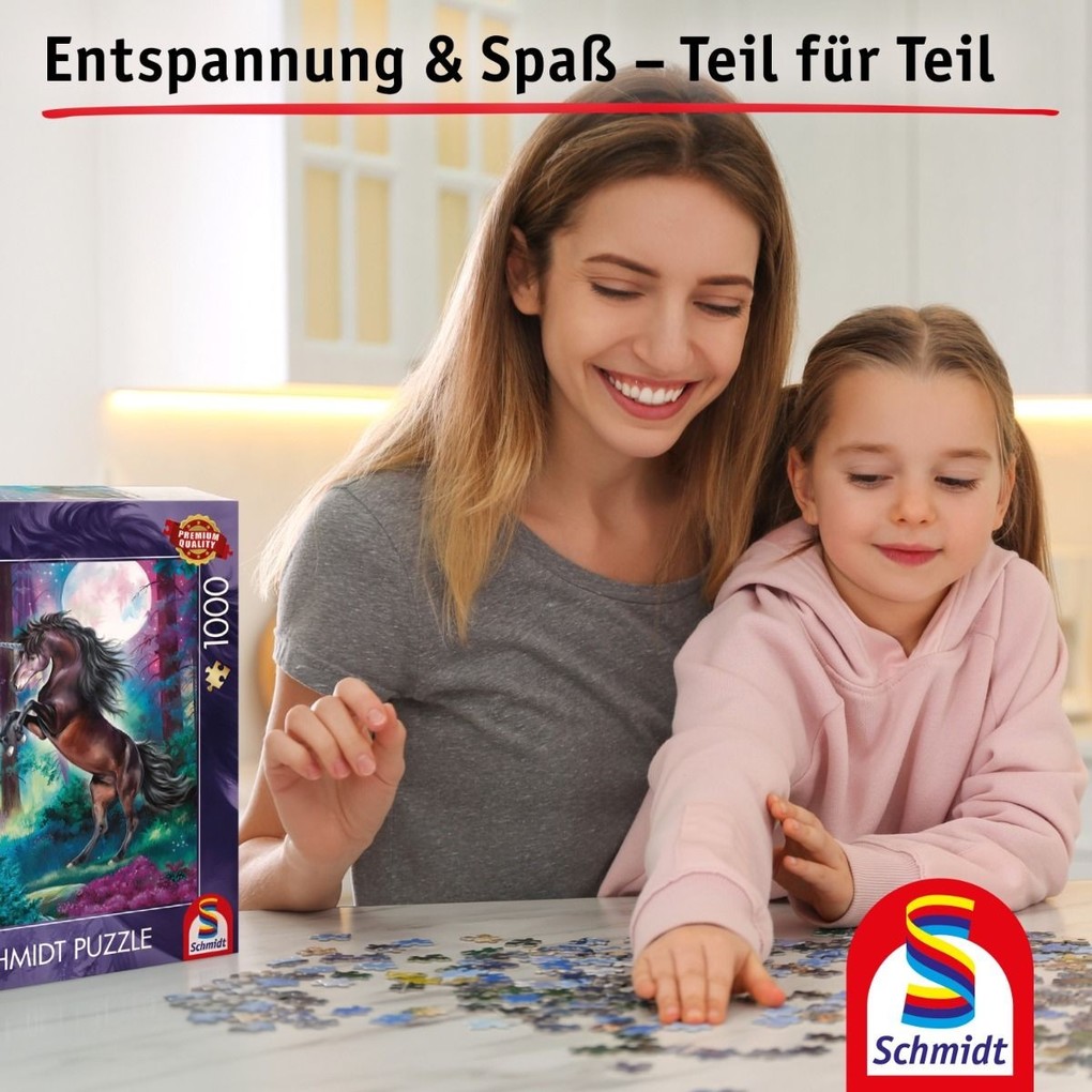 Weitere Ansicht: Einhorn bei Vollmond