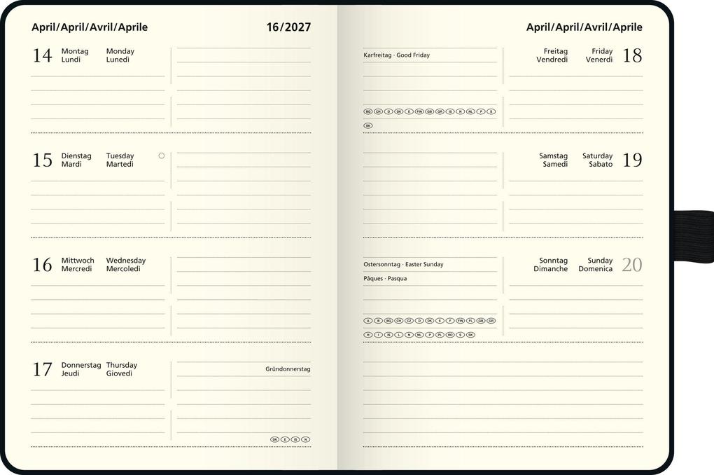 Weitere Ansicht: BRUNNEN 1073266527 Taschenkalender Kompagnon Mod. 732 66 2027 A6, Kunststoff, hellgrün