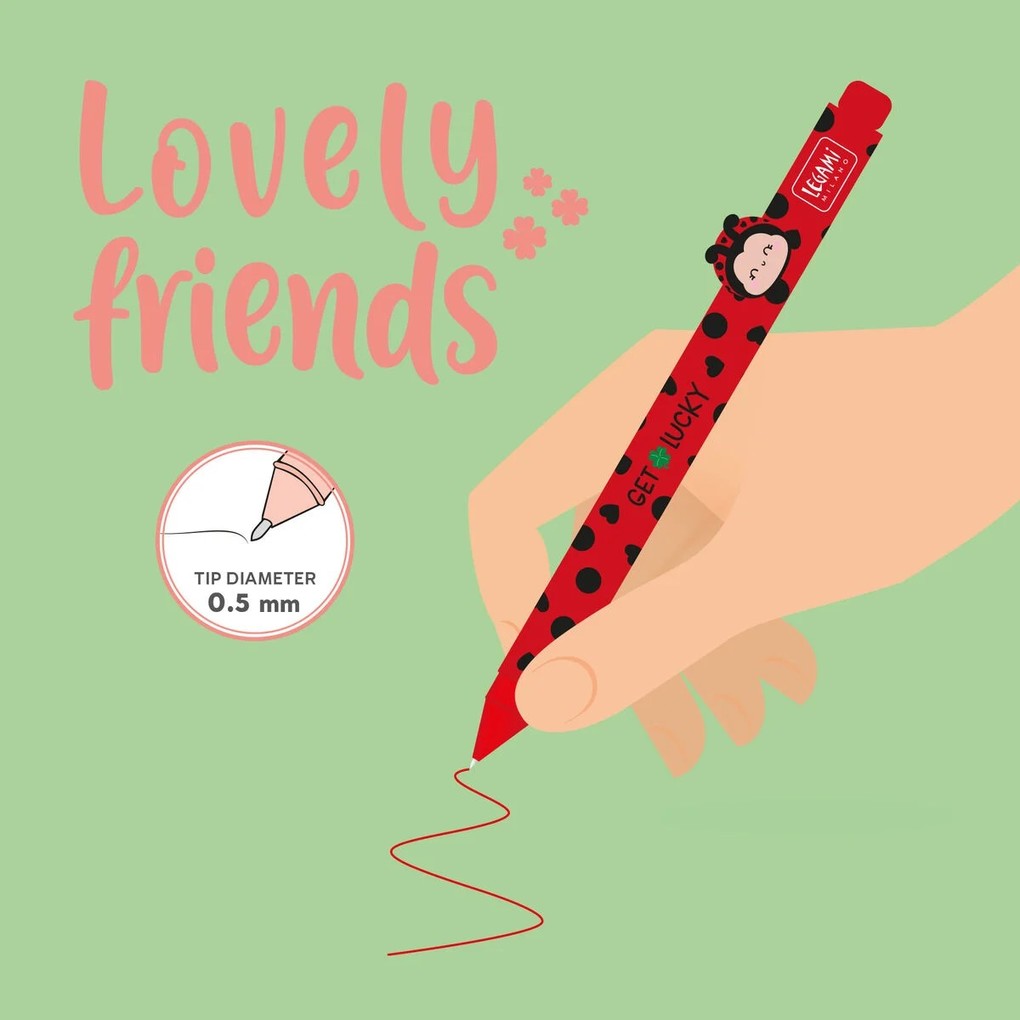 Weitere Ansicht: Legami Gelstift mit Deko-Tierchen Ladybug äGet Lucky - Lovely Friends, Marienkäfer
