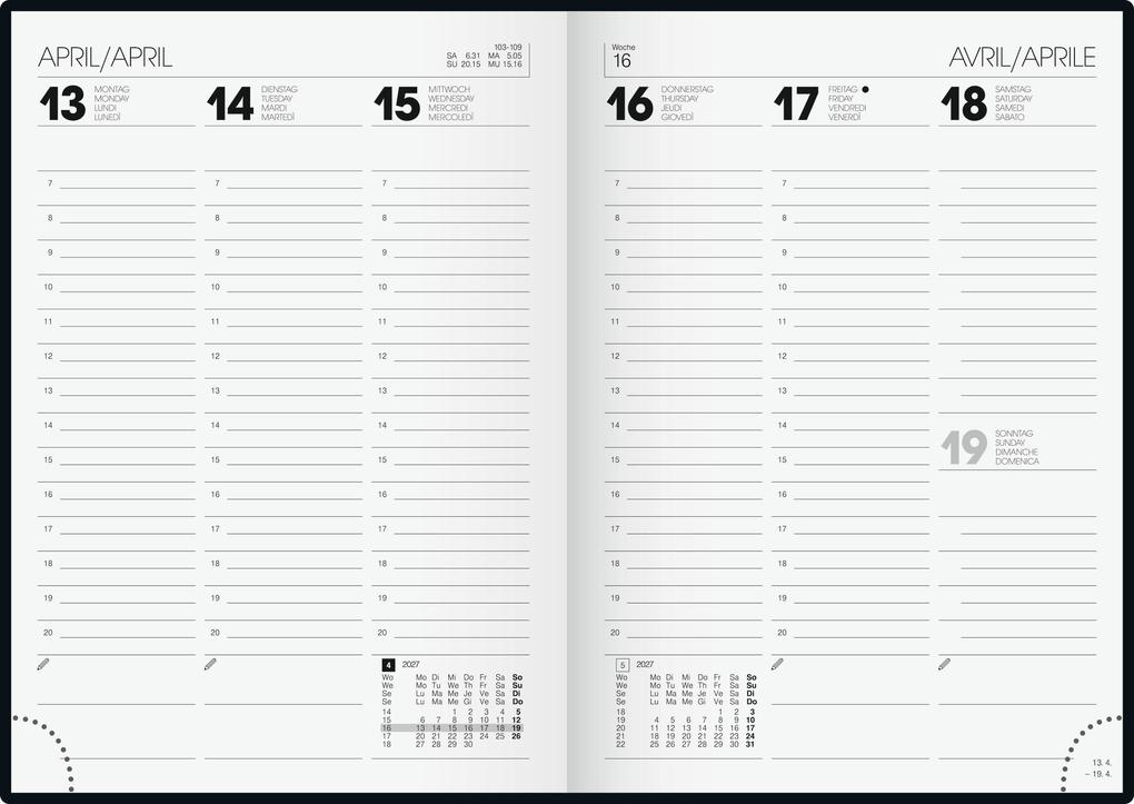 Weitere Ansicht: BRUNNEN 1079661037 Buchkalender Mod. 796 2027 A5, Kunststoff, blau