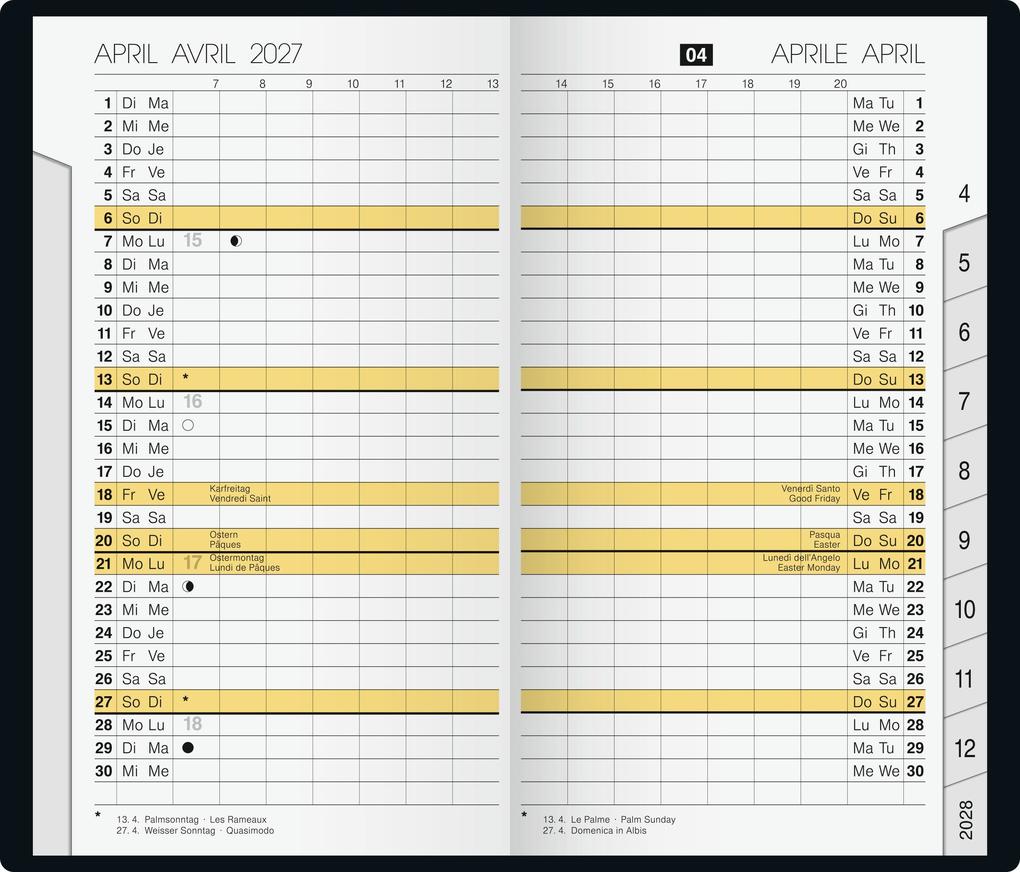 Weitere Ansicht: rido/idé 7046962907 Taschenkalender Mod. M-Planer 2027 A6, Kunststoff, schwarz