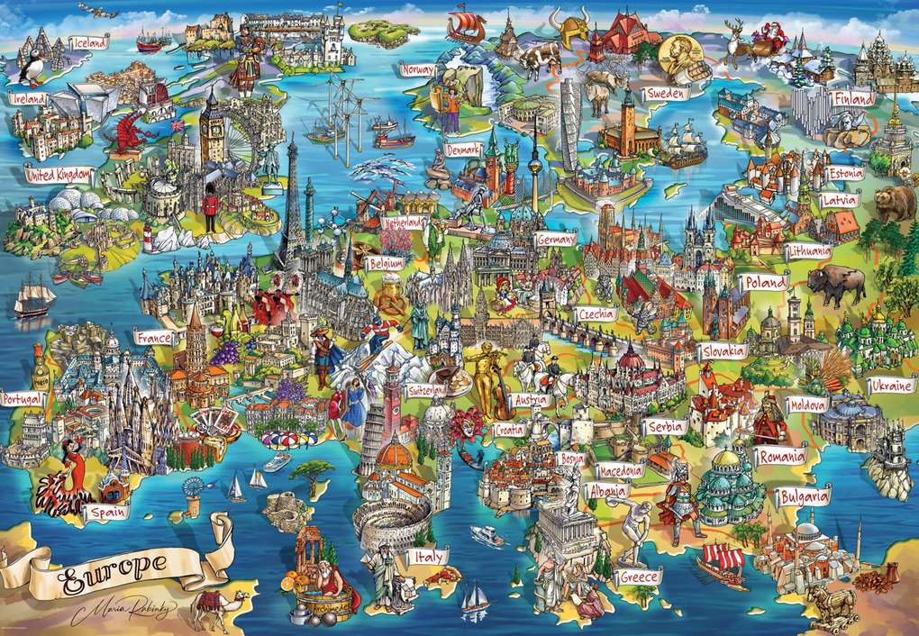 Weitere Ansicht: verrückte Europakarte