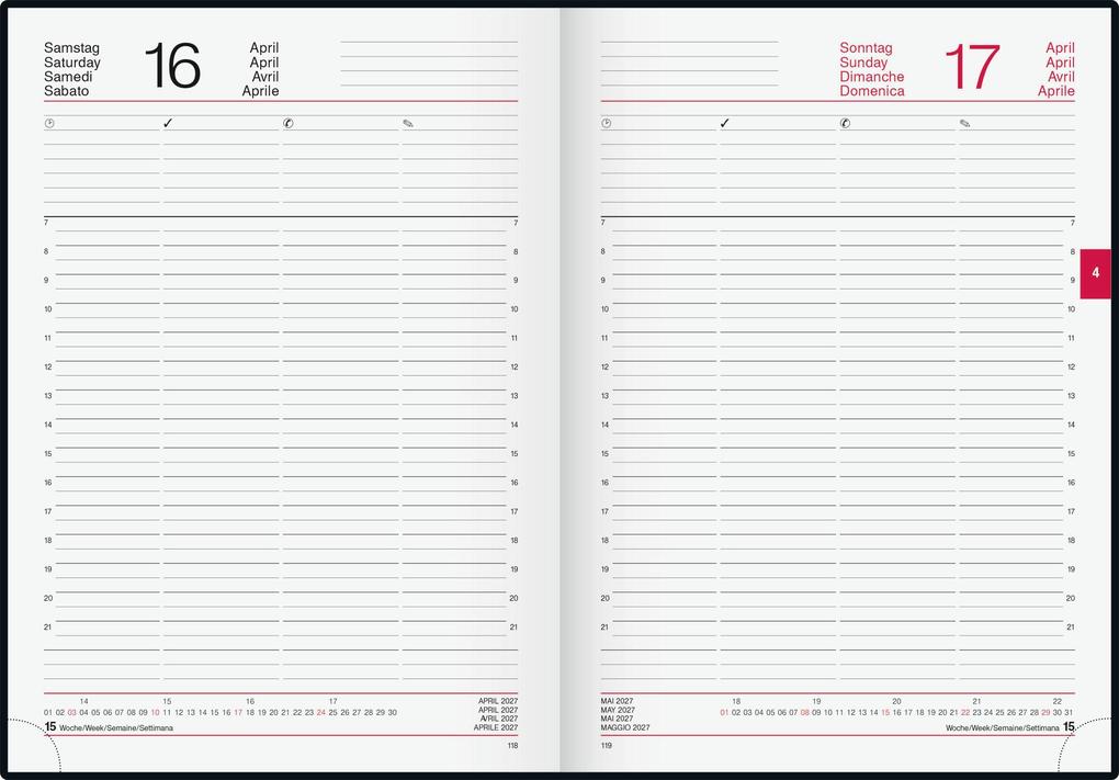 Weitere Ansicht: rido/idé 7027503907 Buchkalender Mod. Conform 2027 A4, Kunststoff, schwarz