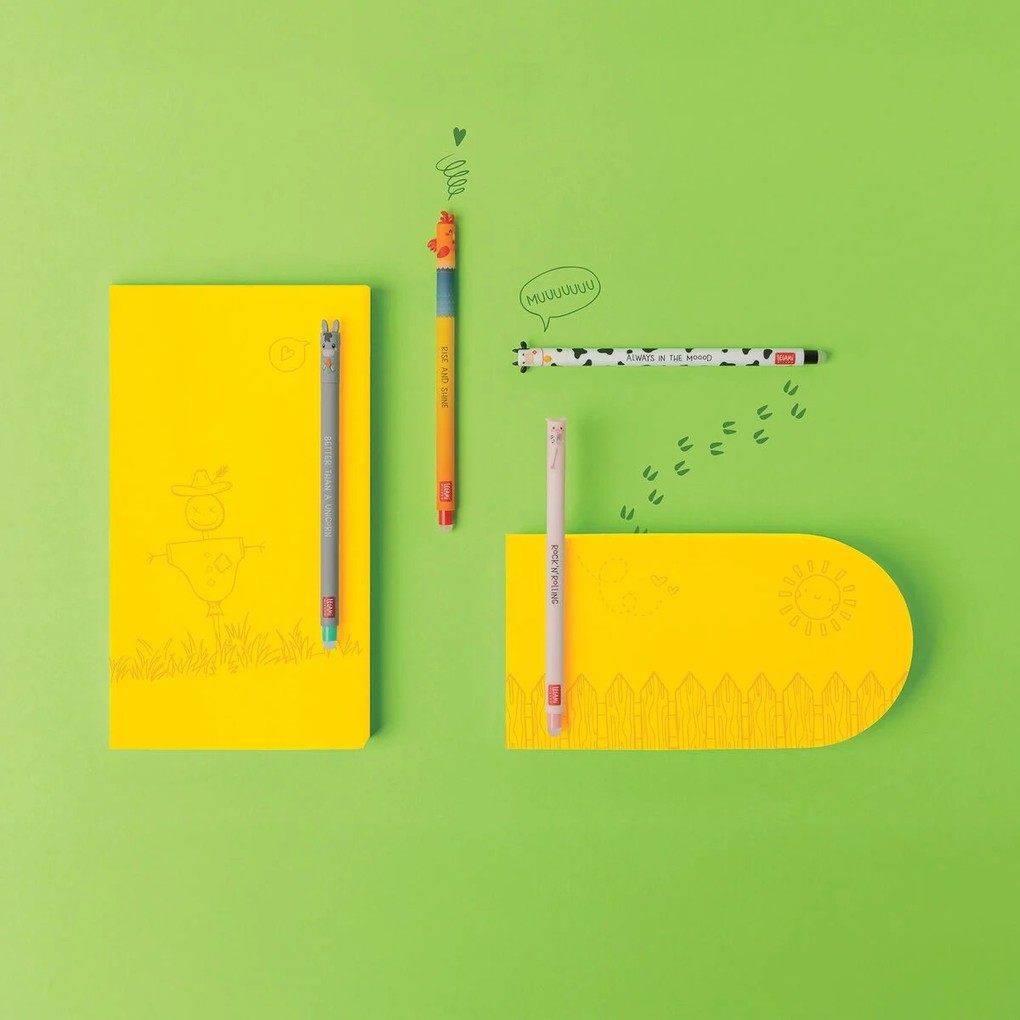 Weitere Ansicht: Legami Gelstifte Erasable Pen - Farm Sweet Farm - 4er Set